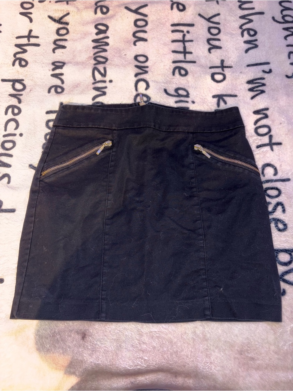 Zip up mini skirt